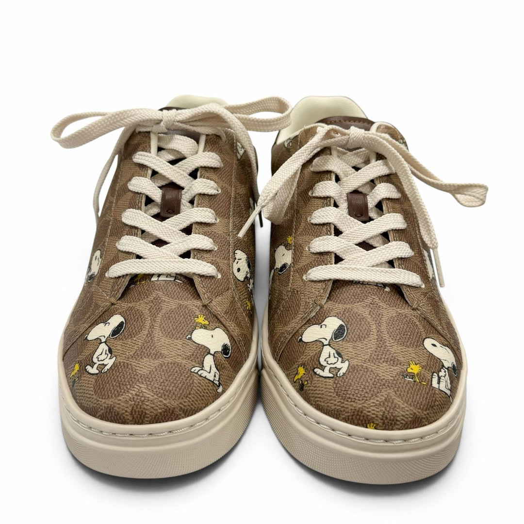Pristine COACH sneakers HIGH LINE WDSTK SNKR Snoopy beige Signature canvas CBZ76