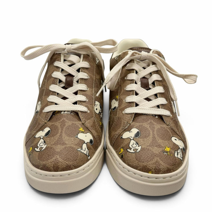 Pristine COACH sneakers HIGH LINE WDSTK SNKR Snoopy beige Signature canvas CBZ76