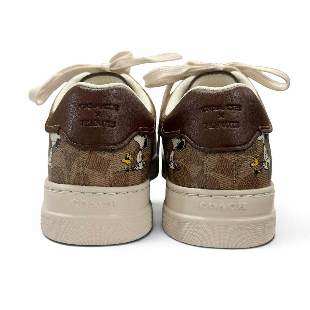 Pristine COACH sneakers HIGH LINE WDSTK SNKR Snoopy beige Signature canvas CBZ76