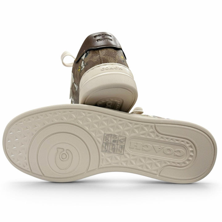 Pristine COACH sneakers HIGH LINE WDSTK SNKR Snoopy beige Signature canvas CBZ76
