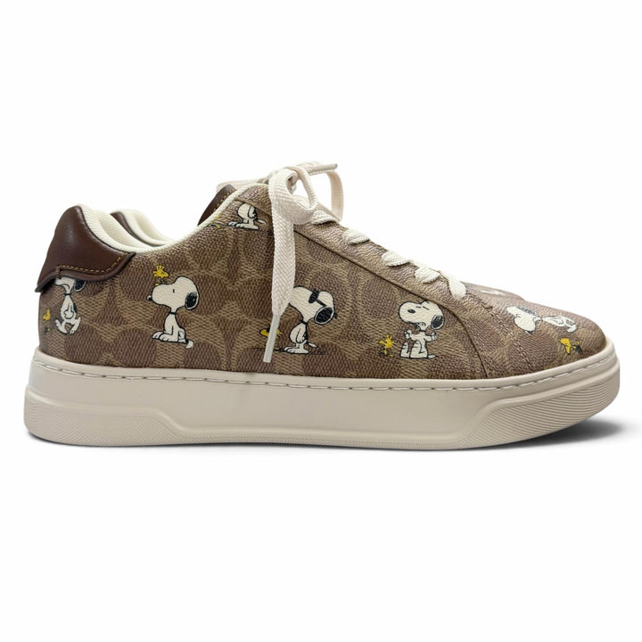 Pristine COACH sneakers HIGH LINE WDSTK SNKR Snoopy beige Signature canvas CBZ76