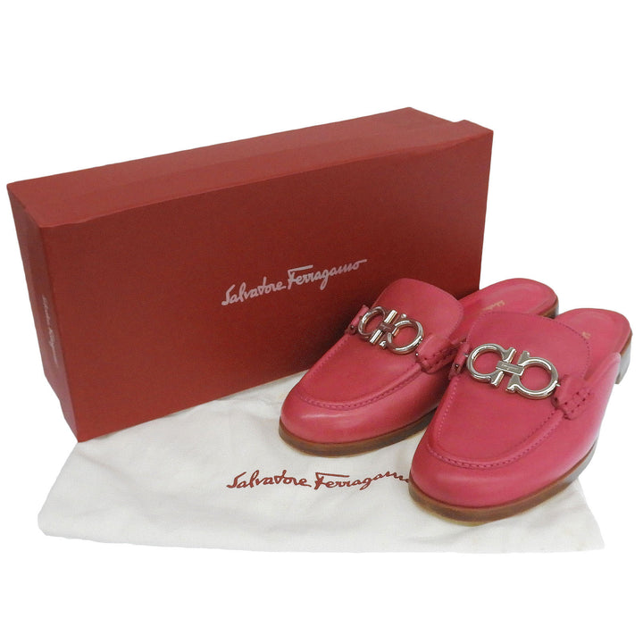 Great Salvatore Ferragamo Sandals VIGGIO Double Gancini mules pink leather Women