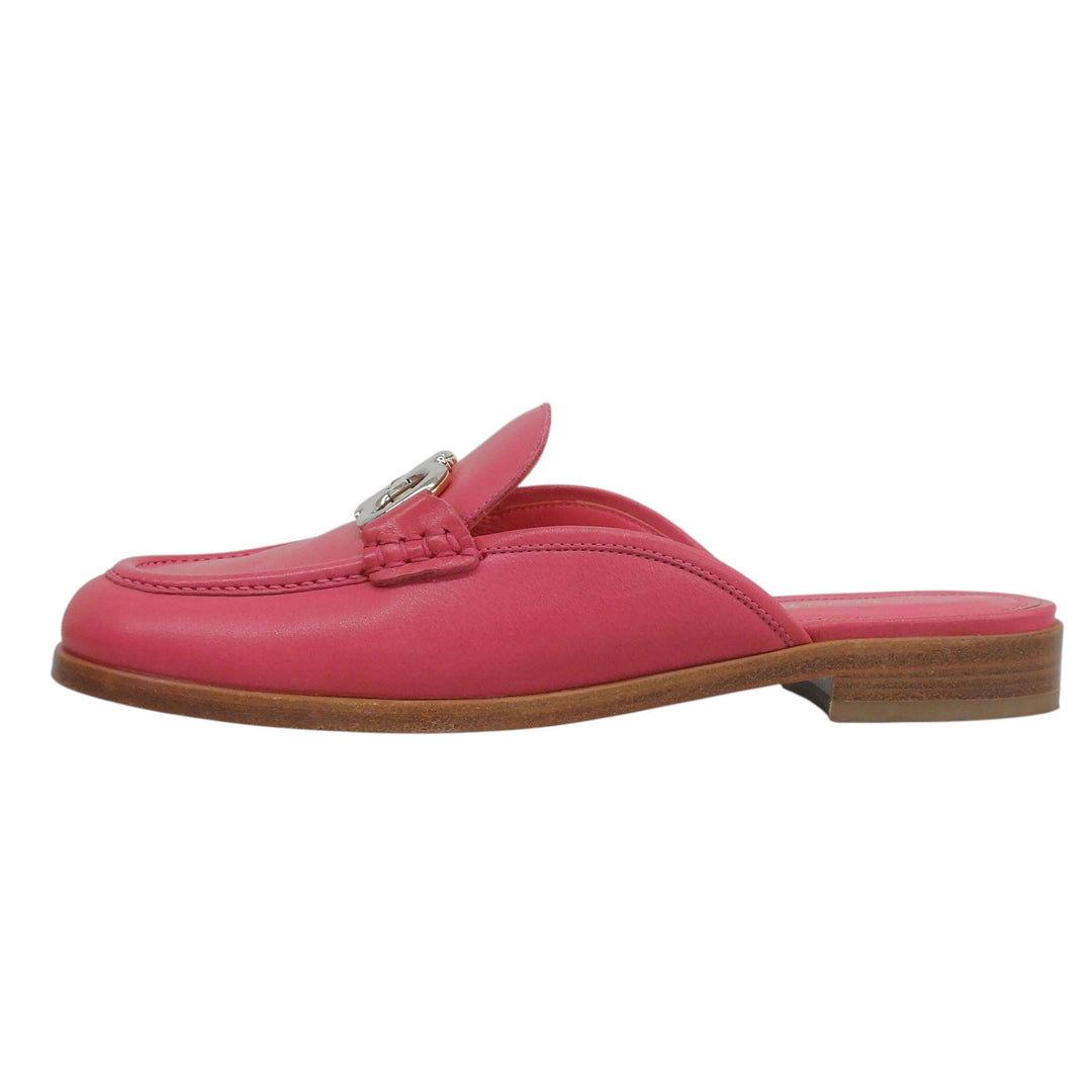 Great Salvatore Ferragamo Sandals VIGGIO Double Gancini mules pink leather Women