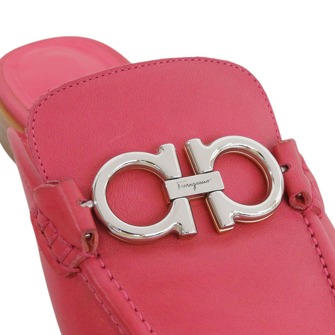 Great Salvatore Ferragamo Sandals VIGGIO Double Gancini mules pink leather Women