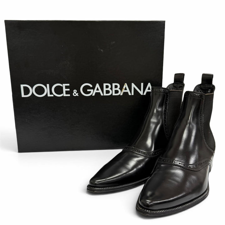 Excellent DOLCE&GABBANA Ankle boots Perforated side-gore Chelsea boots