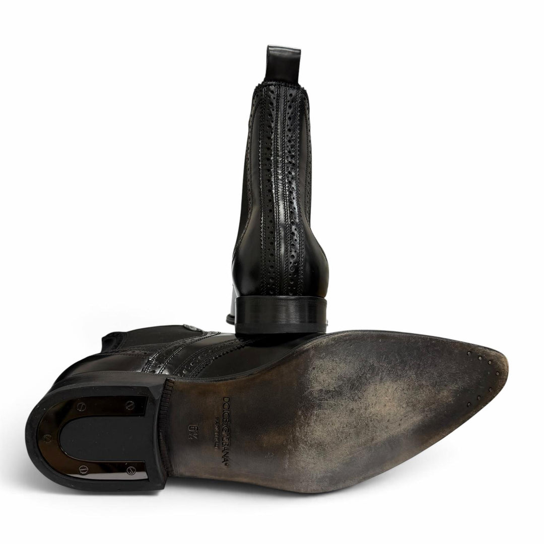Excellent DOLCE&GABBANA Ankle boots Perforated side-gore Chelsea boots