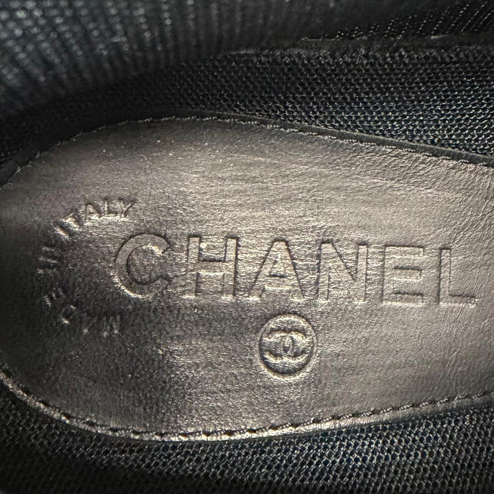 Great CHANEL High cut sneakers COCO Mark Navy leather mens 43 G31762