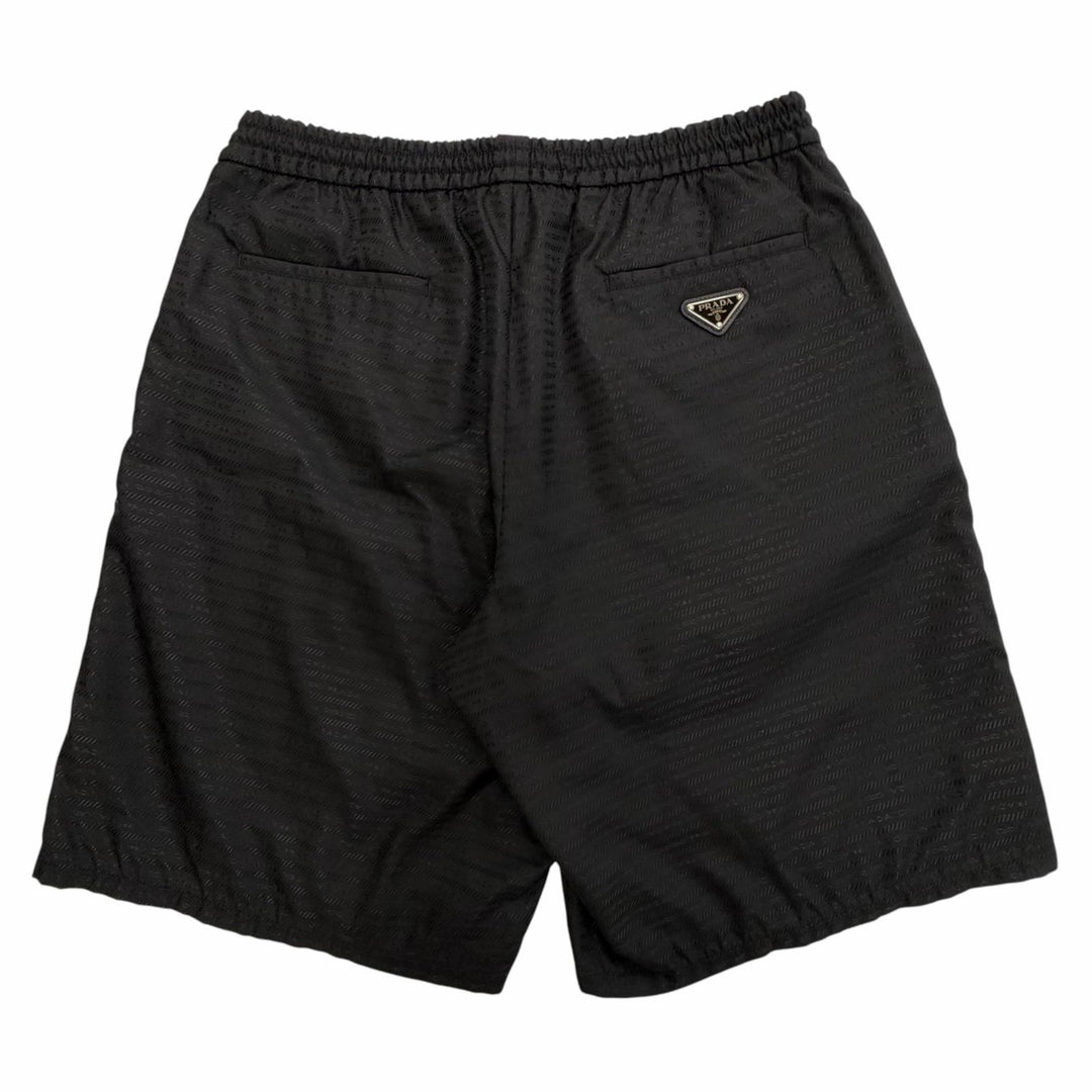 Excellent PRADA Shorts Triangle logo black recycled polyamide mens L SPH226