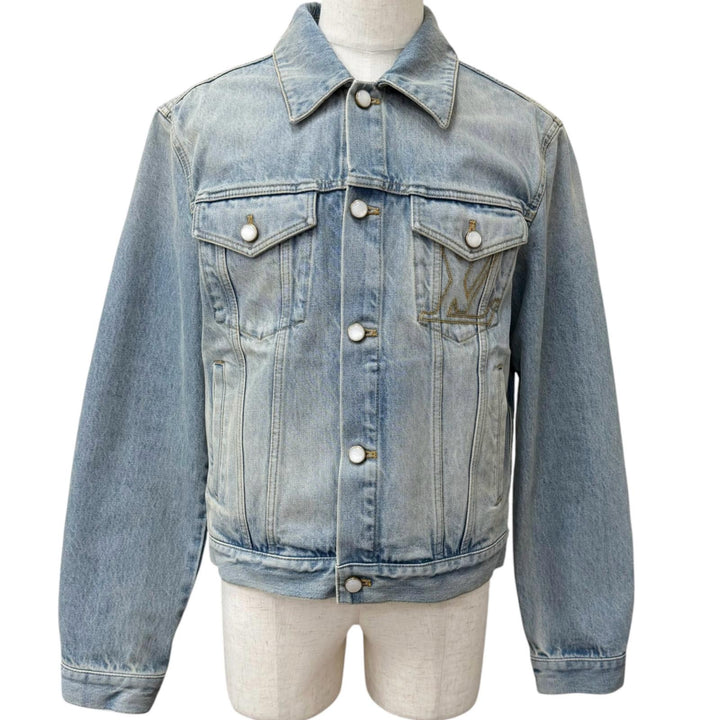 Excellent LOUIS VUITTON Denim Jacket Staples Edition LV logo embossed