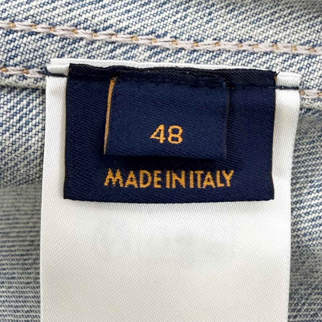 Excellent LOUIS VUITTON Denim Jacket Staples Edition LV logo embossed
