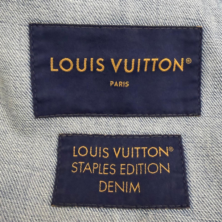 Excellent LOUIS VUITTON Denim Jacket Staples Edition LV logo embossed