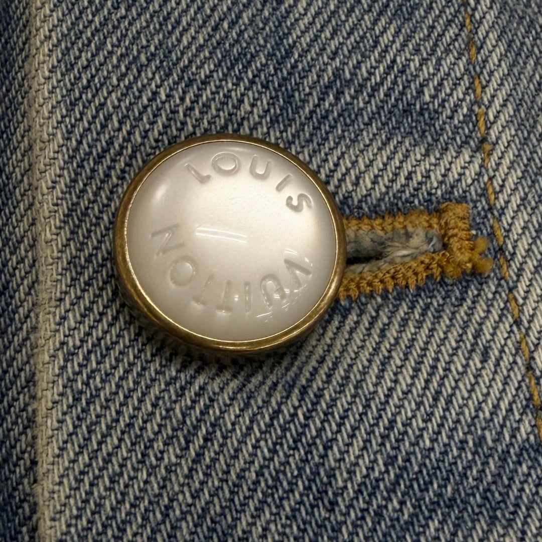 Excellent LOUIS VUITTON Denim Jacket Staples Edition LV logo embossed
