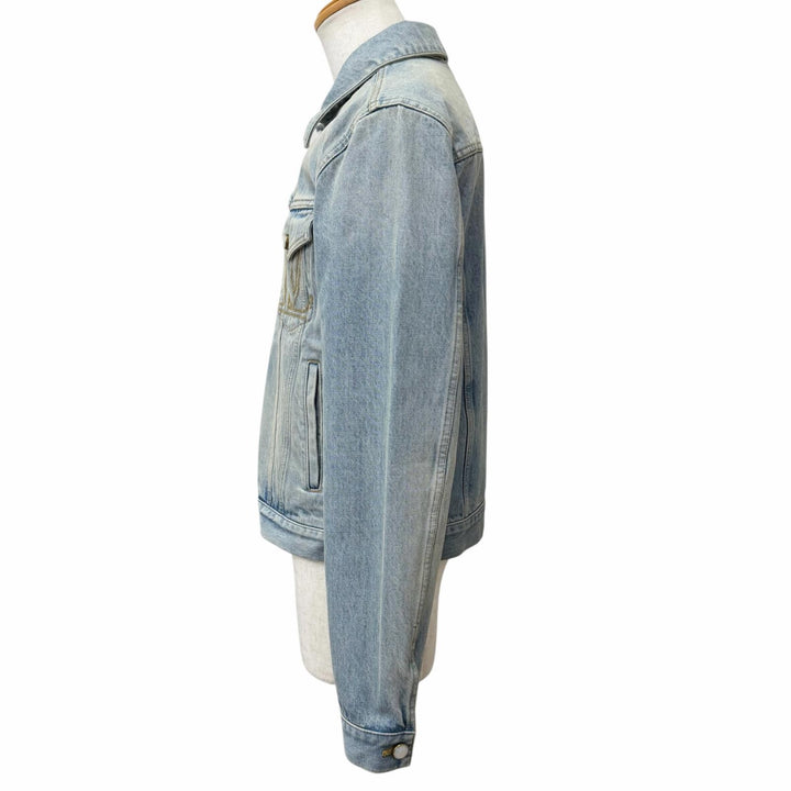 Excellent LOUIS VUITTON Denim Jacket Staples Edition LV logo embossed