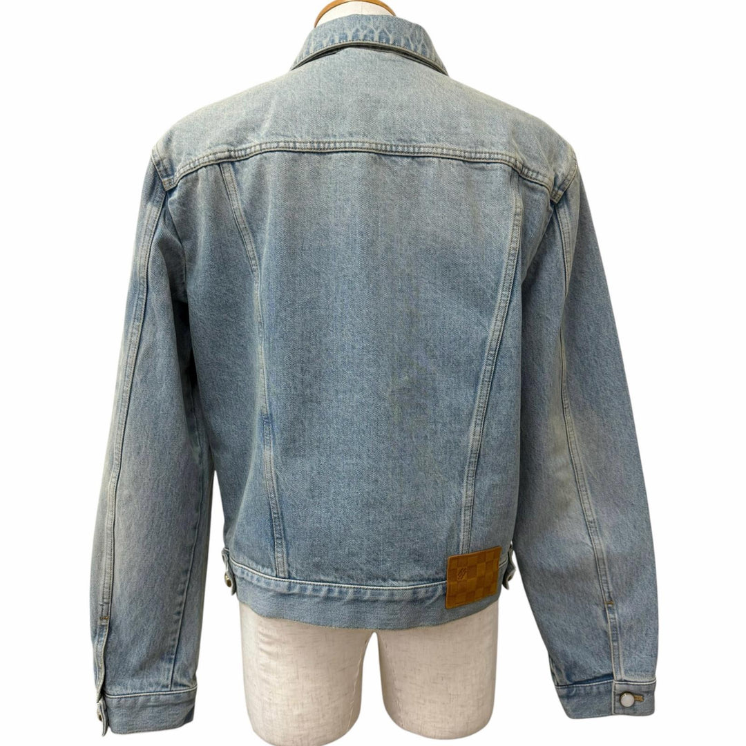 Excellent LOUIS VUITTON Denim Jacket Staples Edition LV logo embossed