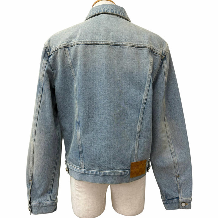 Excellent LOUIS VUITTON Denim Jacket Staples Edition LV logo embossed