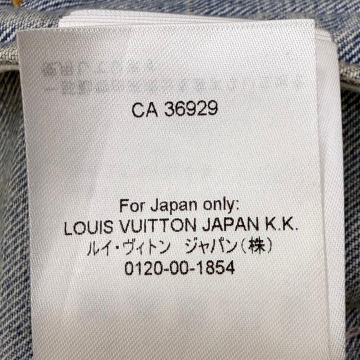 Excellent LOUIS VUITTON Denim Jacket Staples Edition LV logo embossed
