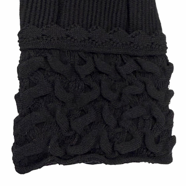 Excellent CHANEL one piece COCO Mark Button Stand Collar Knit wool 34 P41991