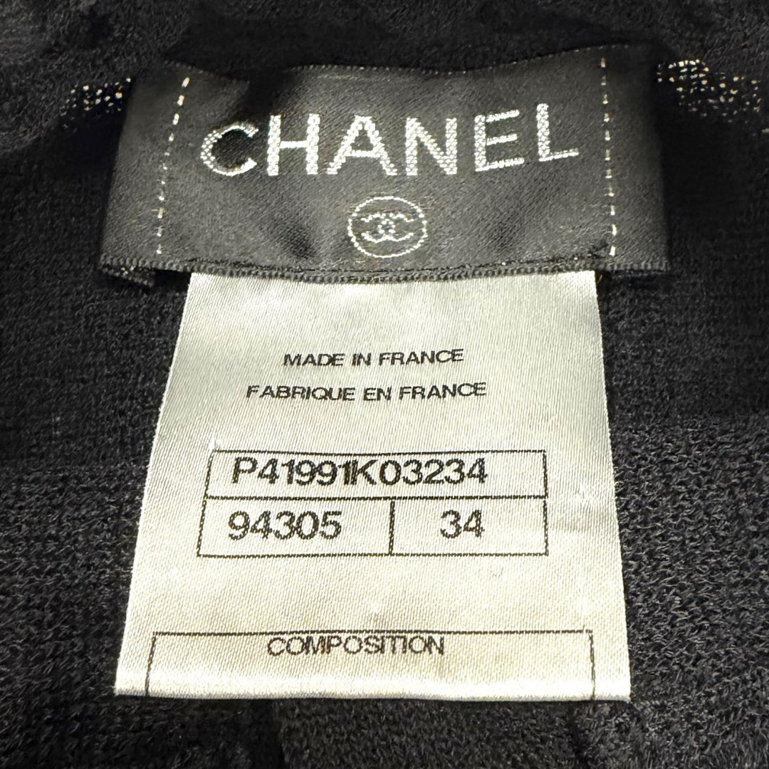 Excellent CHANEL one piece COCO Mark Button Stand Collar Knit wool 34 P41991