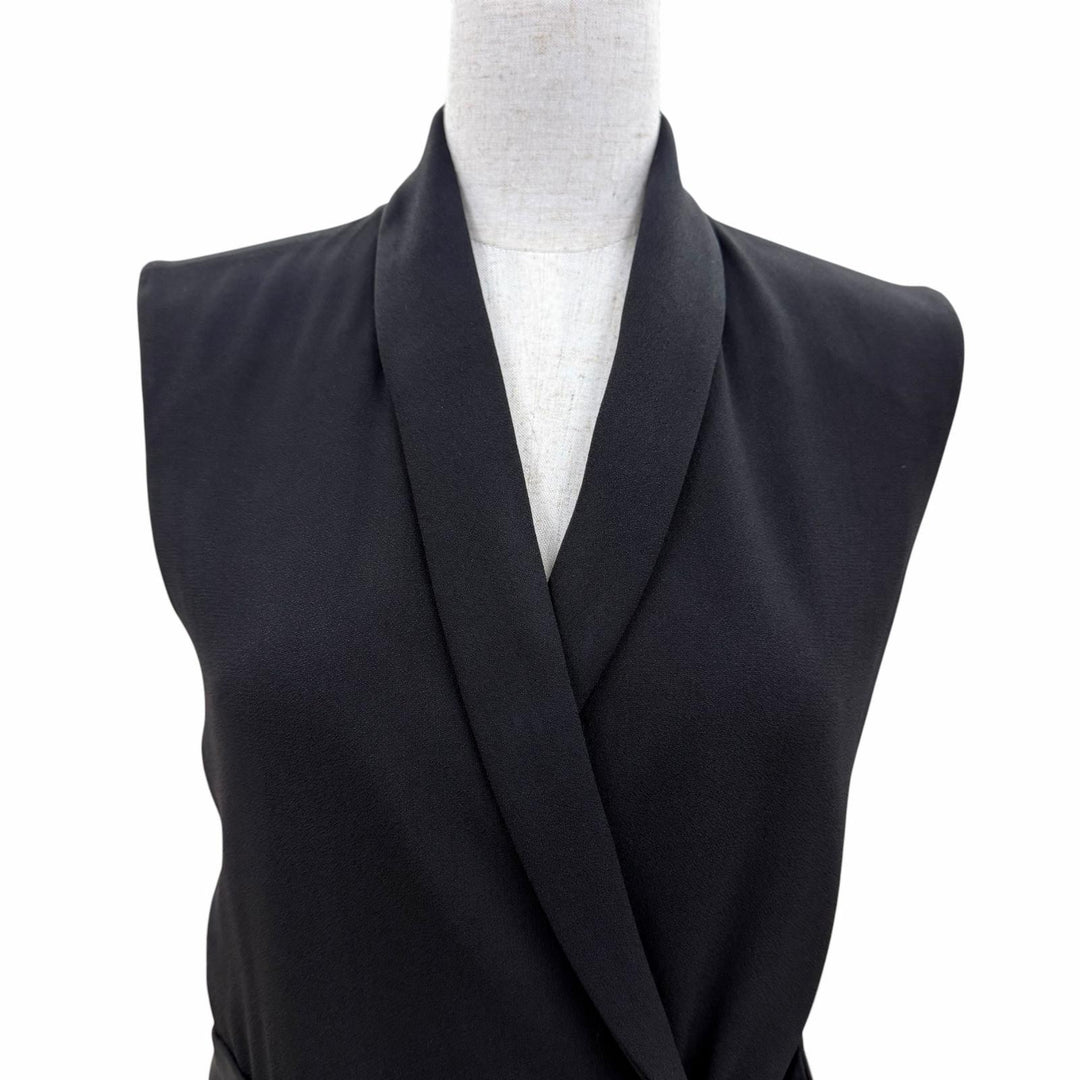 Great THE ROW one piece Sleeveless belt wrap dress black acetate Women 2