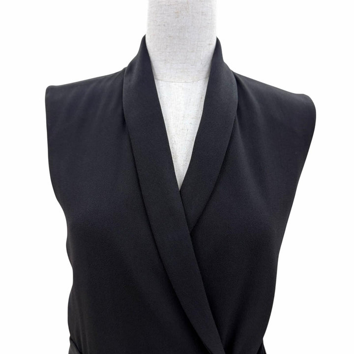 Great THE ROW one piece Sleeveless belt wrap dress black acetate Women 2