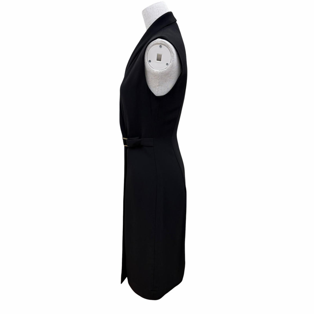 Great THE ROW one piece Sleeveless belt wrap dress black acetate Women 2