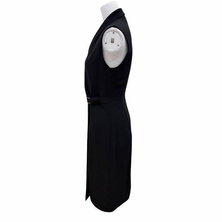 Great THE ROW one piece Sleeveless belt wrap dress black acetate Women 2