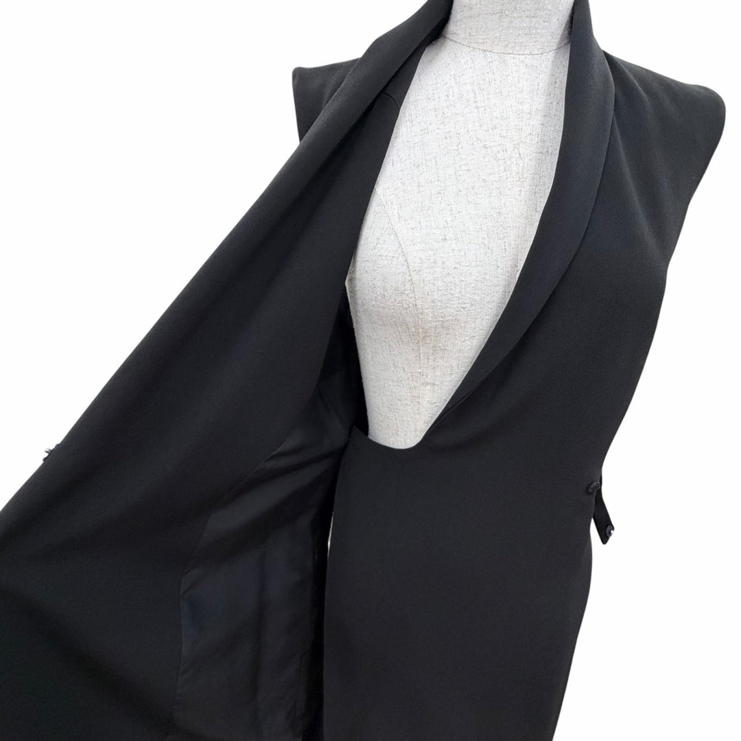 Great THE ROW one piece Sleeveless belt wrap dress black acetate Women 2