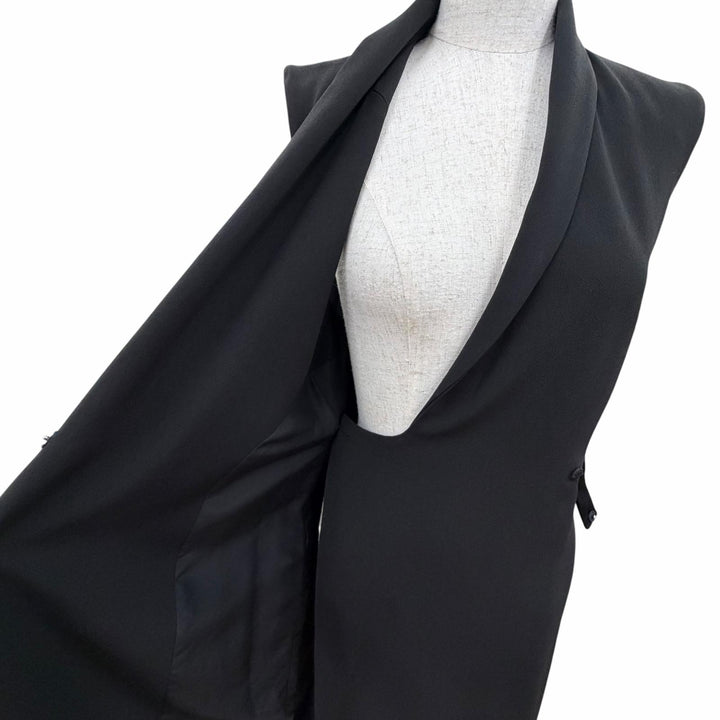 Great THE ROW one piece Sleeveless belt wrap dress black acetate Women 2