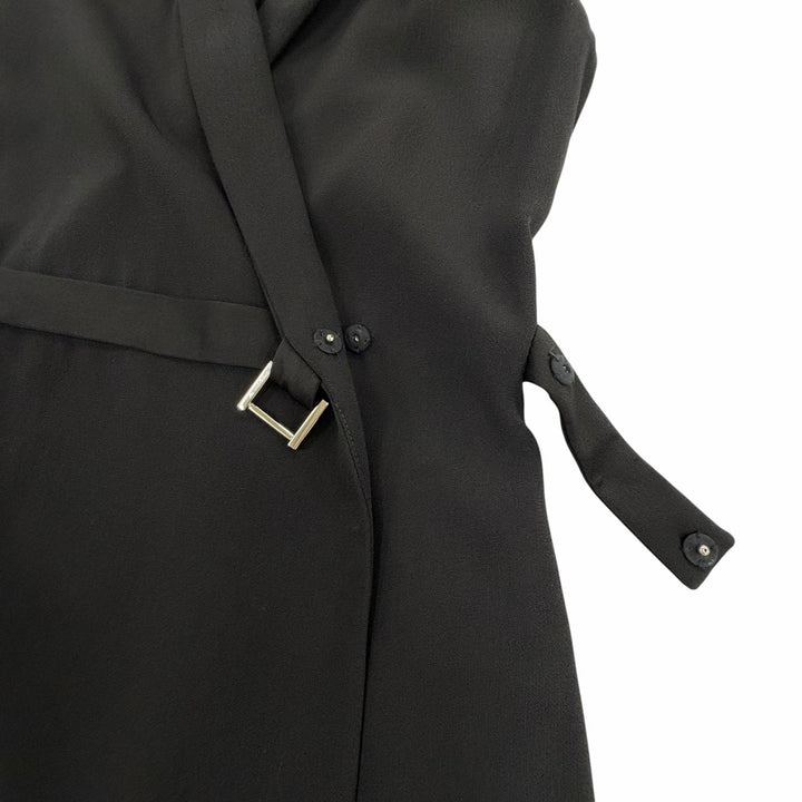 Great THE ROW one piece Sleeveless belt wrap dress black acetate Women 2