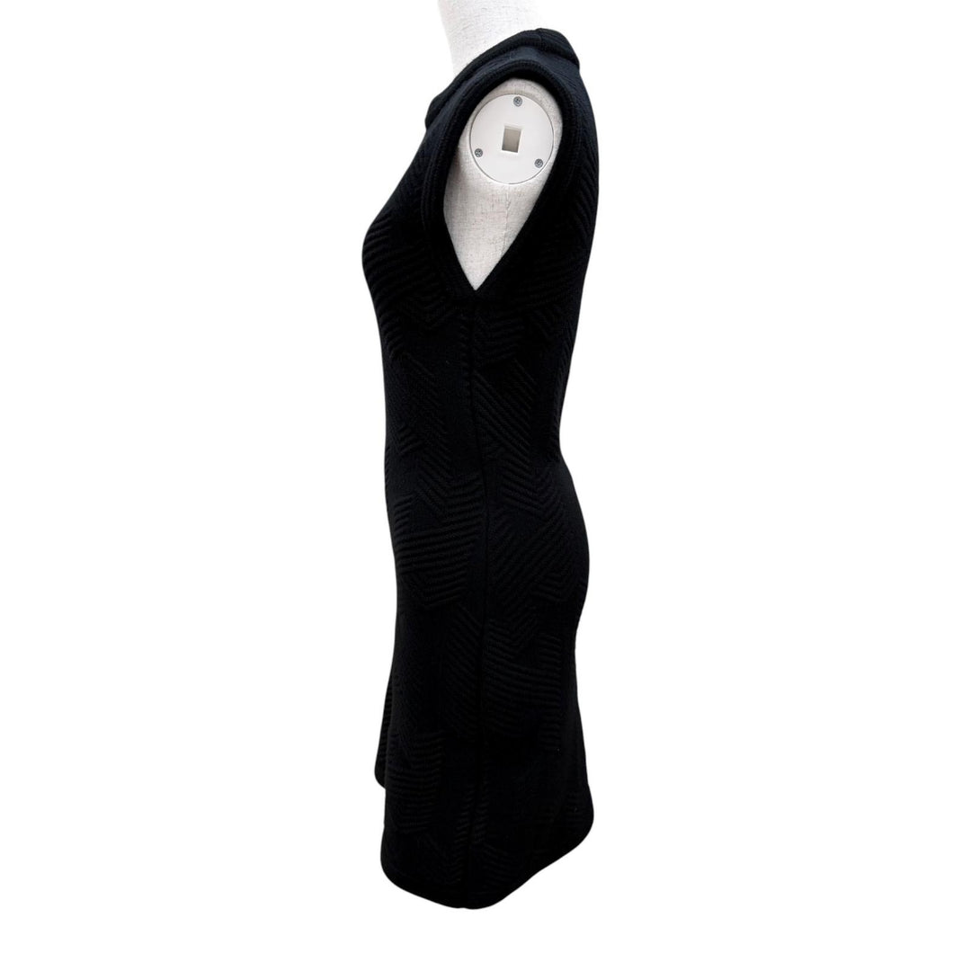 Pristine HERMES one piece H-patterned sleeveless knit top black Virgin wool 36