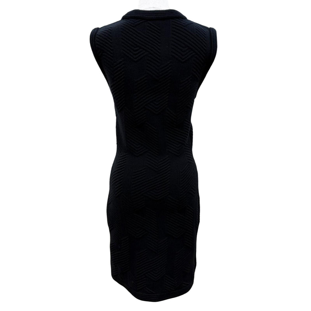 Pristine HERMES one piece H-patterned sleeveless knit top black Virgin wool 36