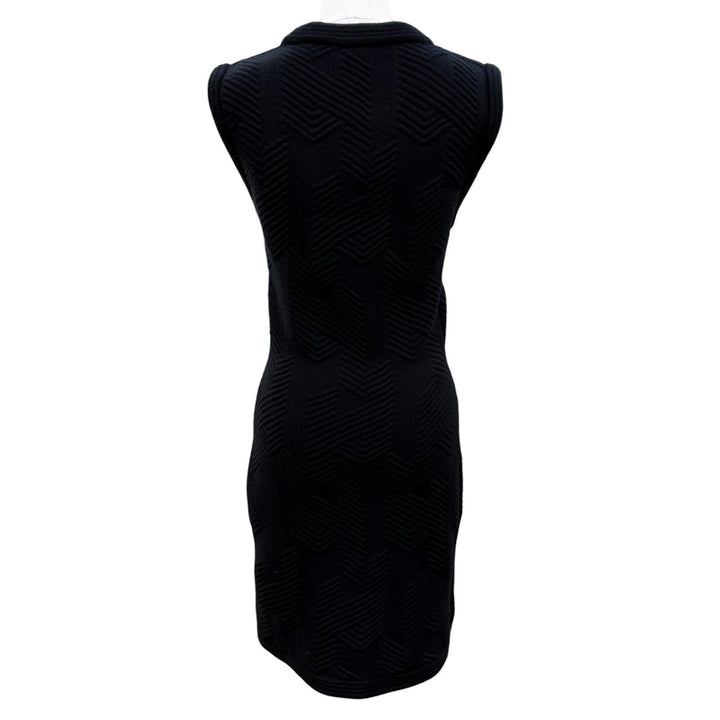 Pristine HERMES one piece H-patterned sleeveless knit top black Virgin wool 36