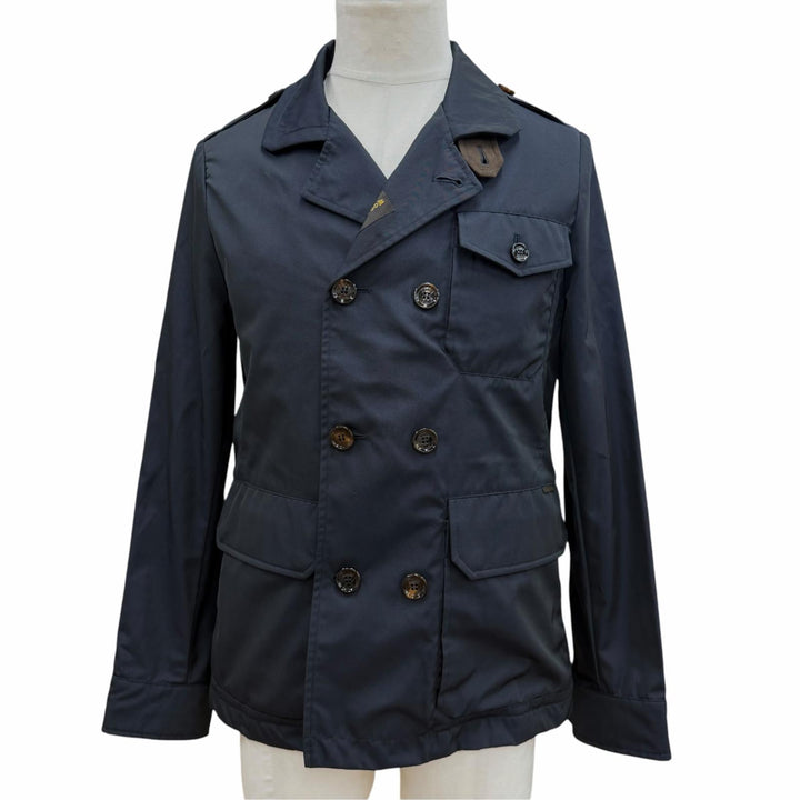Pristine MOORER Jacket Double-breasted with logo buttons navy 44 GABETTI-WCO