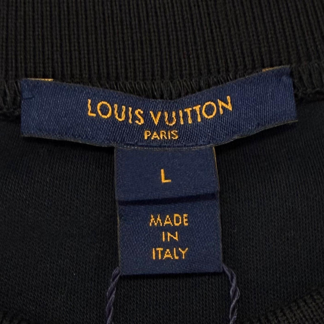 Pristine LOUIS VUITTON one piece Leather logo patch with frill design cotton L