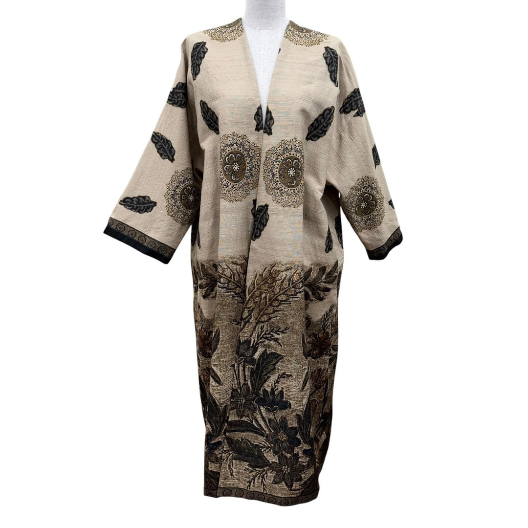 Pristine Christian Dior Reversible kimono coat all-over print design. silk 40