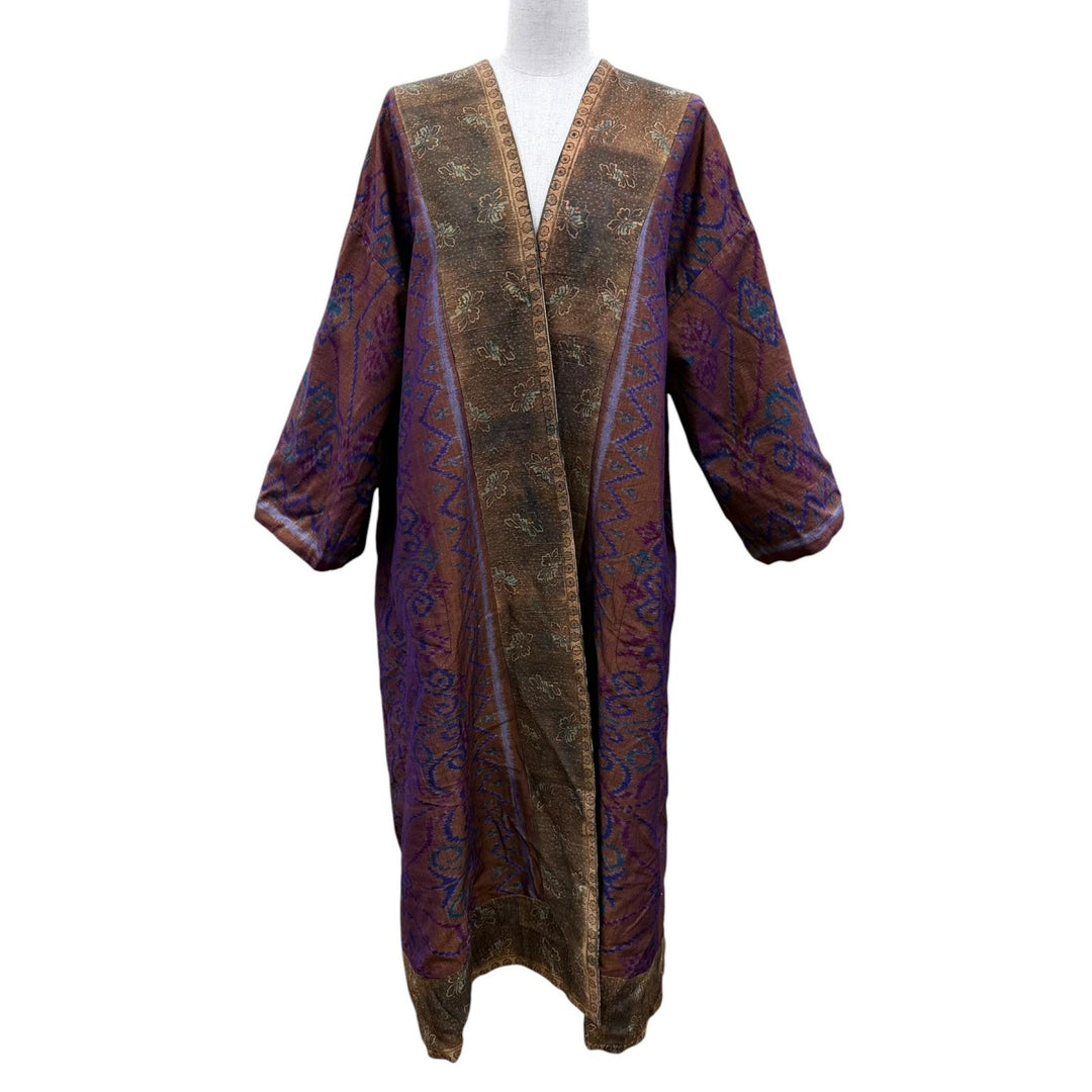 Pristine Christian Dior Reversible kimono coat all-over print design. silk 40