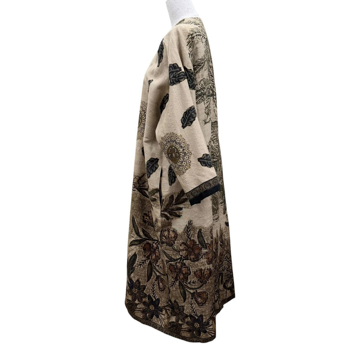 Pristine Christian Dior Reversible kimono coat all-over print design. silk 40