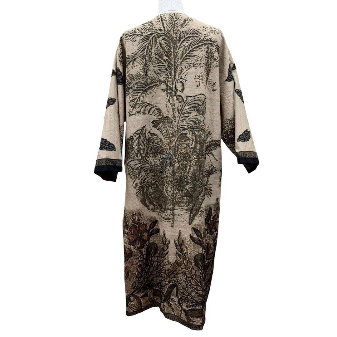 Pristine Christian Dior Reversible kimono coat all-over print design. silk 40
