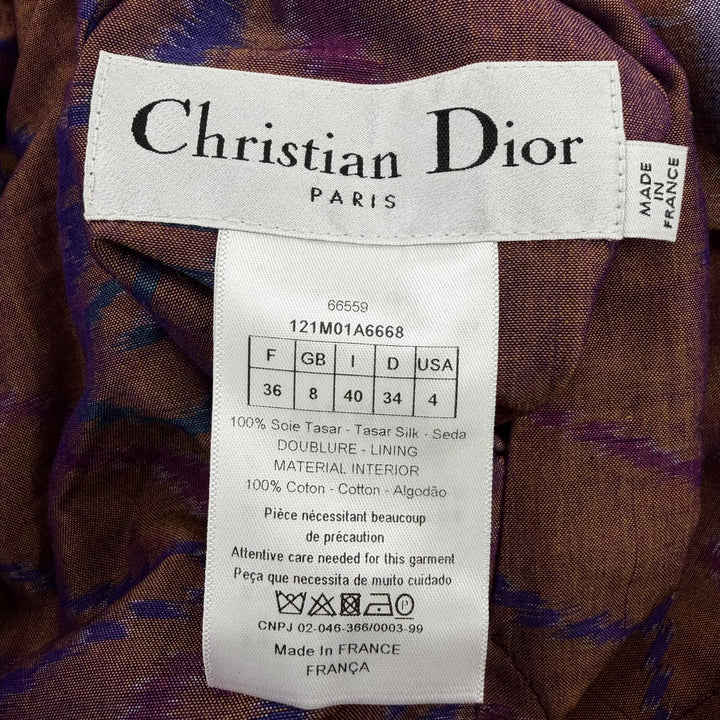 Pristine Christian Dior Reversible kimono coat all-over print design. silk 40