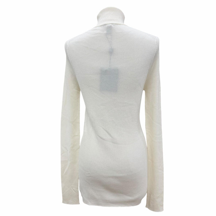 Pristine LOUIS VUITTON knit LV logo turtleneck long sleeve Ivory wool Women XXL