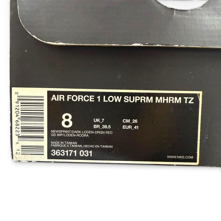 Pristine NIKE sneakers Air Force 1 Low Supreme TZ Maharam khaki 26 363171-031