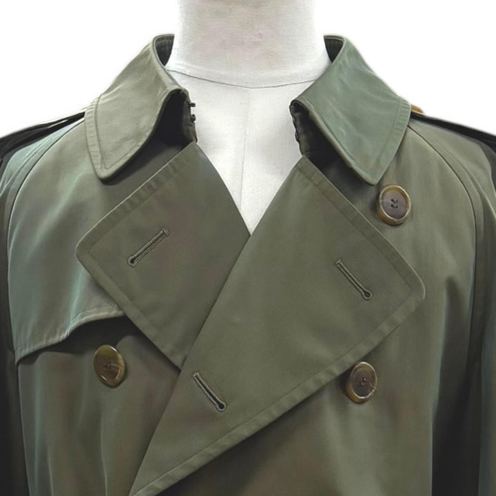 Great Burberrys trench coat Nova check pattern lining Khaki cotton mens