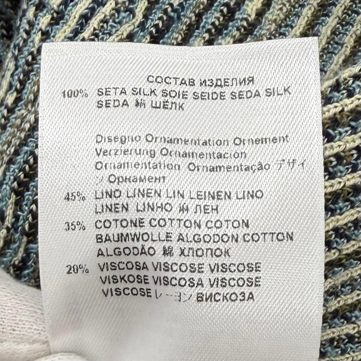 Pristine ETRO cardigan Logo Button Crew Neck Navy silk Women 44