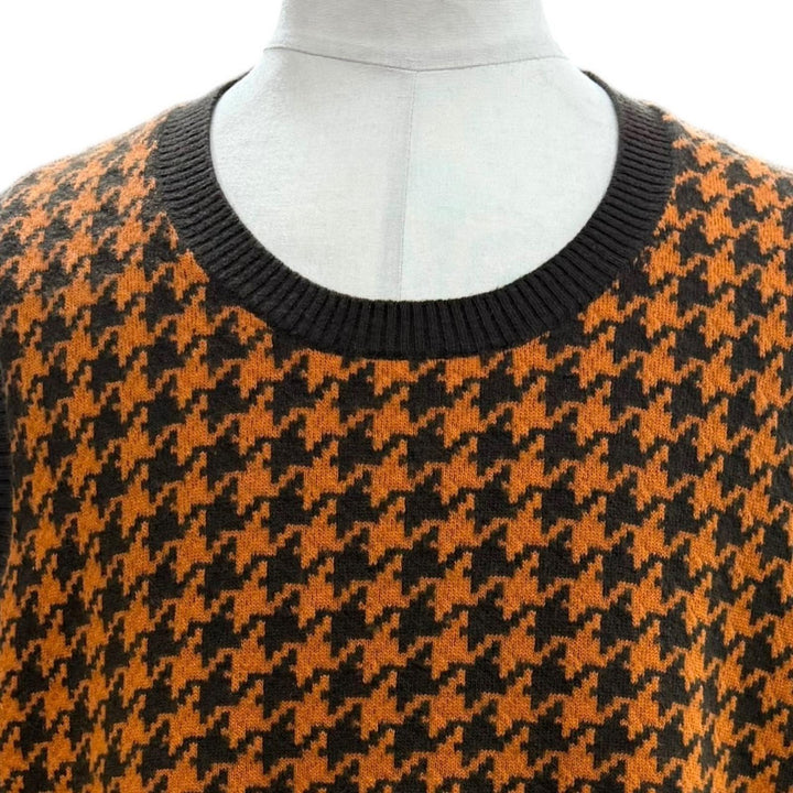 Great HERMES Best Houndstooth knit Orange wool mens XL