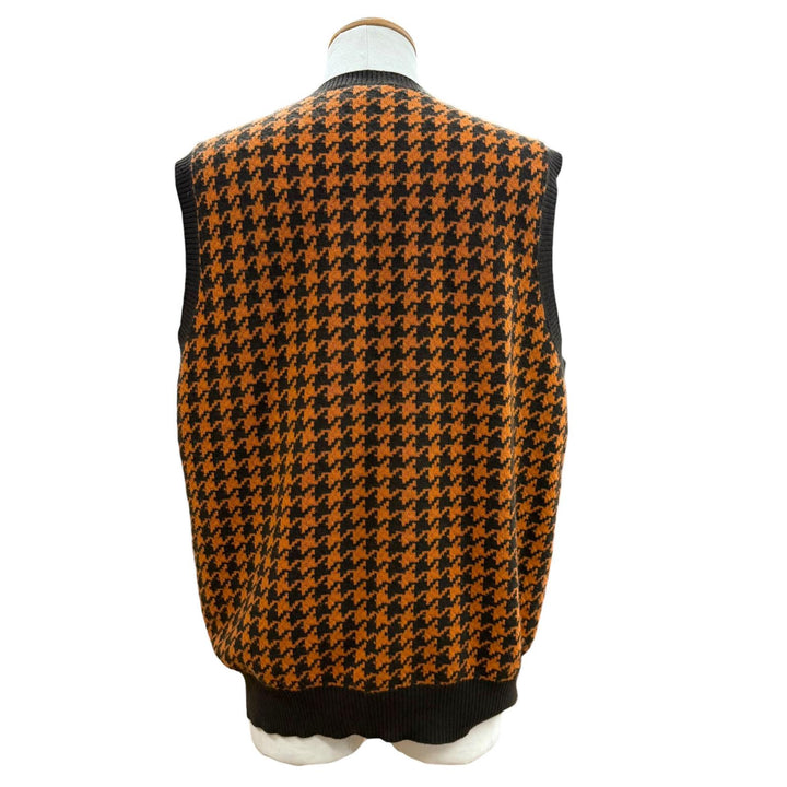 Great HERMES Best Houndstooth knit Orange wool mens XL