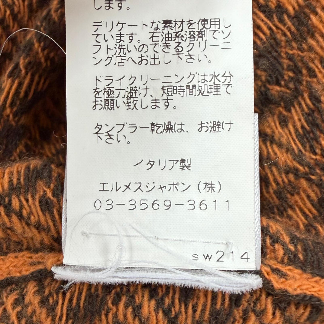 Great HERMES Best Houndstooth knit Orange wool mens XL