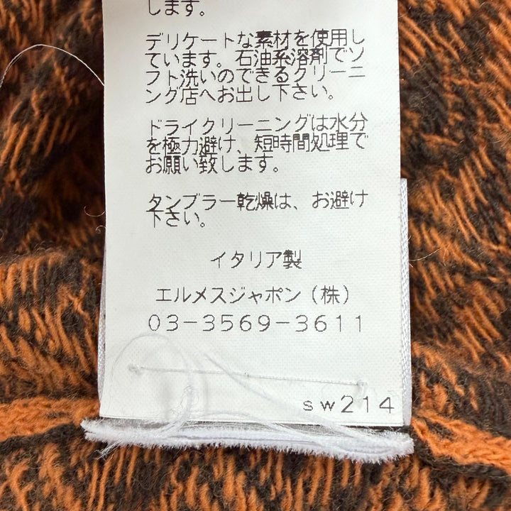 Great HERMES Best Houndstooth knit Orange wool mens XL