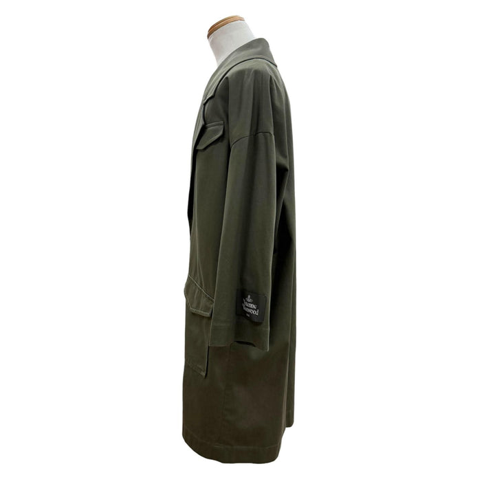 Great Vivienne WestwoodMAN Chester coat single khaki cotton mens F VW-W1-78158