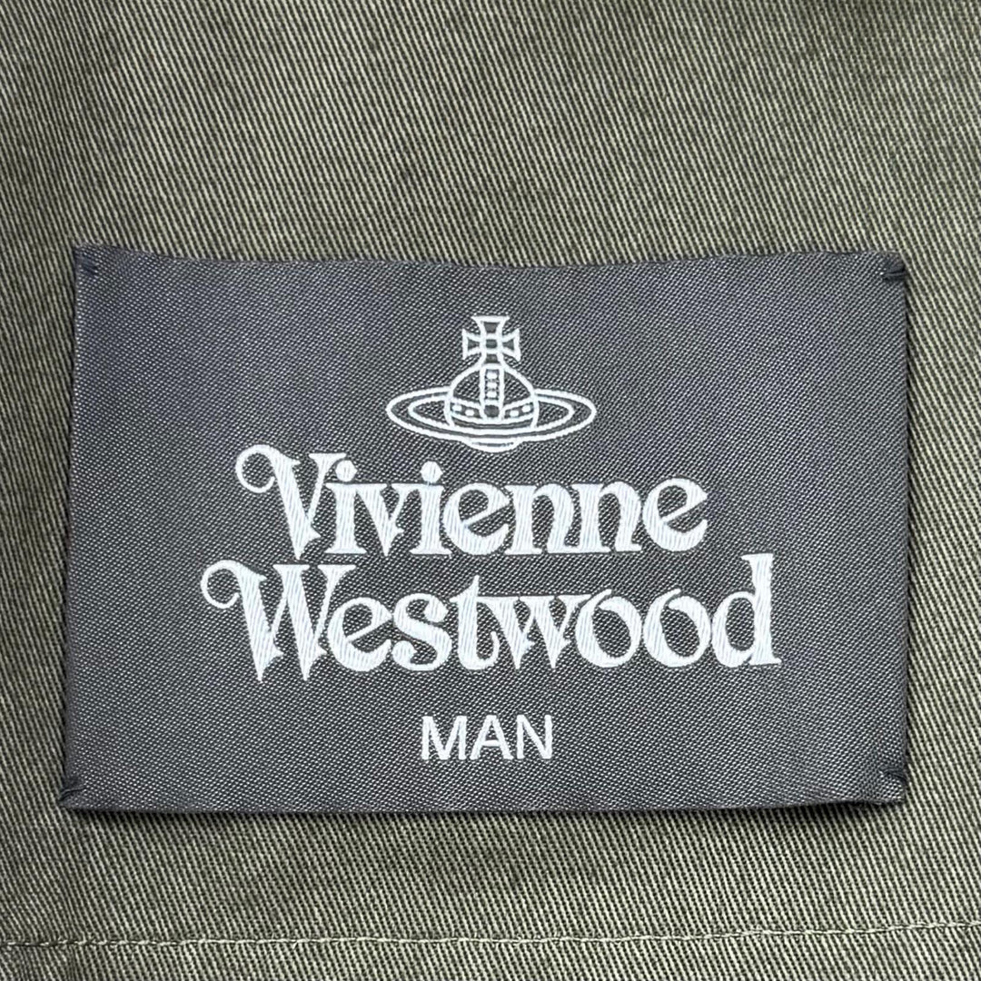 Great Vivienne WestwoodMAN Chester coat single khaki cotton mens F VW-W1-78158