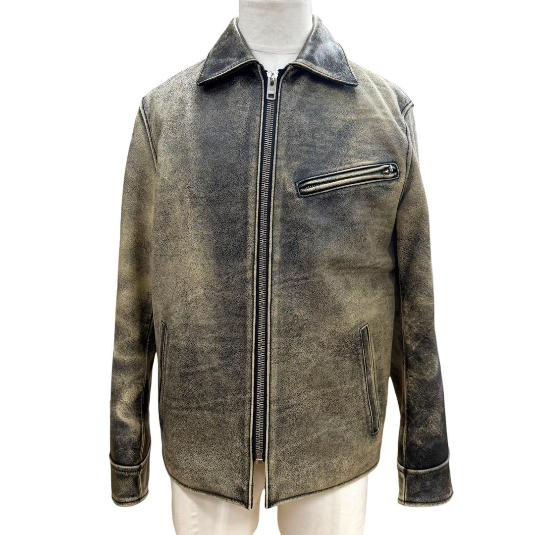 Excellent AVIREX leather jacket Vintage processing beige Cowhide mens M 613123